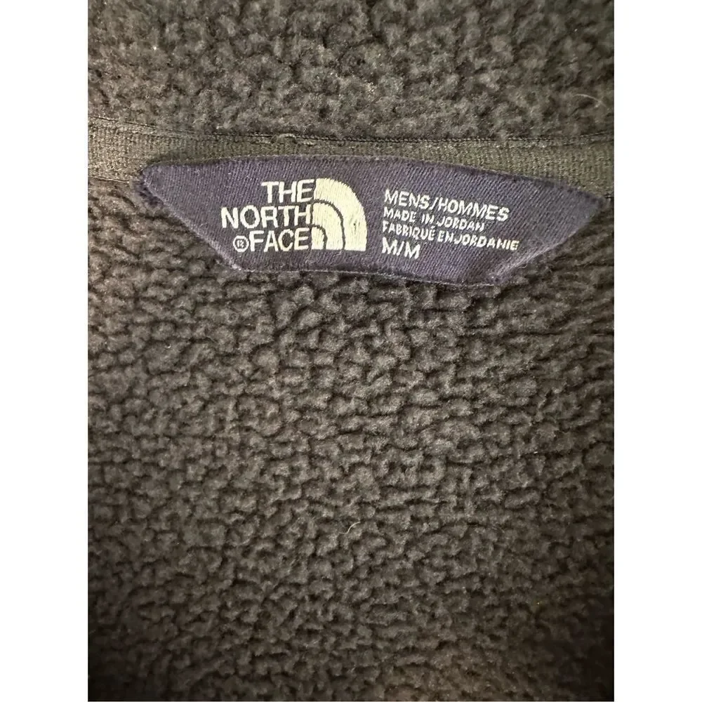 North Face men’s charcoal gray 1/4 zip fleece jacket size medium   #6-0179